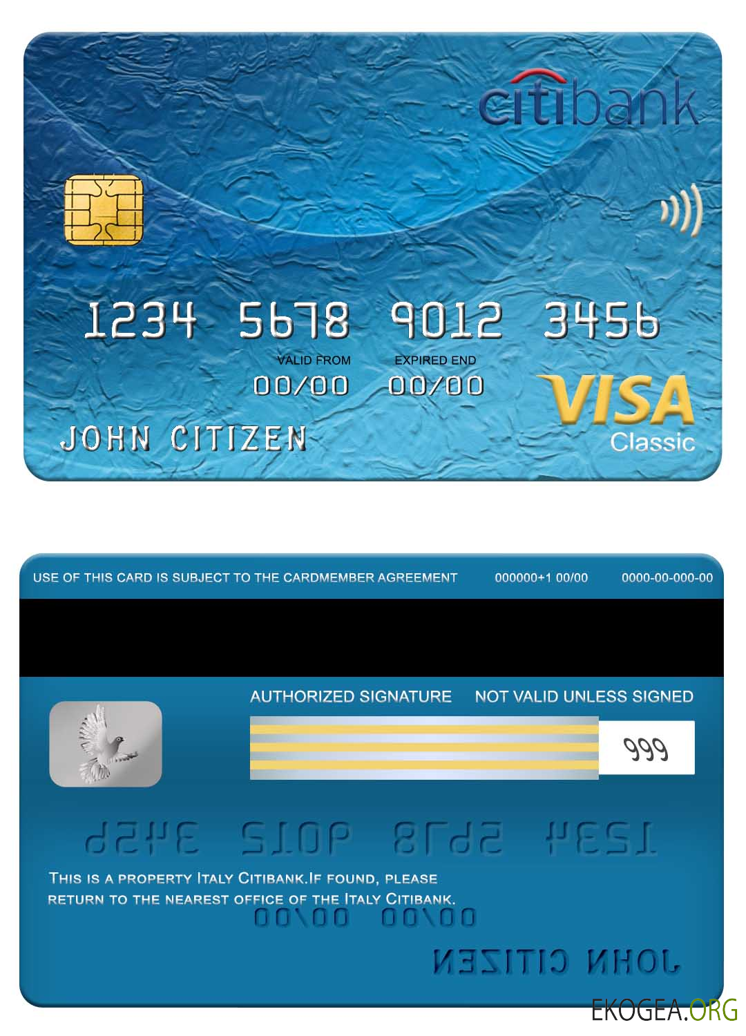 Carte visa classique Italie Citibank